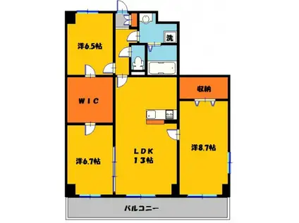 REFUGE・F(3LDK/1階)の間取り写真