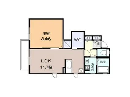 オプティマイズ(1LDK/1階)の間取り写真