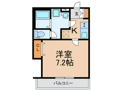 FSTYLE田井城4丁目(1K/2階)の間取り写真