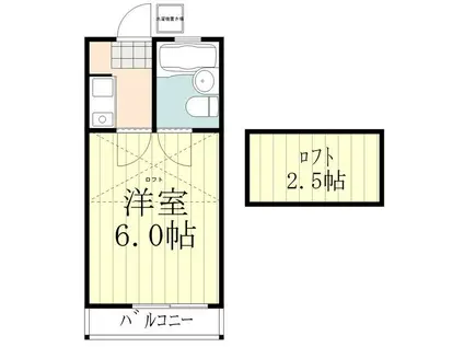 ヴィラフローラ(1K/1階)の間取り写真