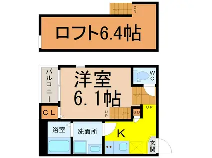 アンジュ ド ボヌール(1SK/1階)の間取り写真