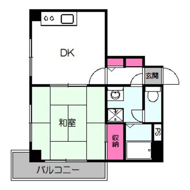 ICUBE都島(1DK/9階)の間取り写真