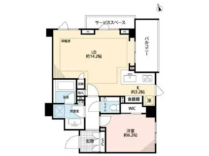 ザ・パークハウス元代々木町(1LDK/3階)の間取り写真