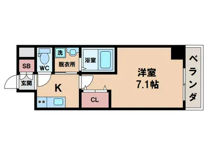 BELLO VIOLA ABENO(1K/3階)の間取り写真