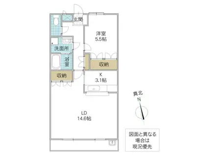 DURERII(1LDK/2階)の間取り写真