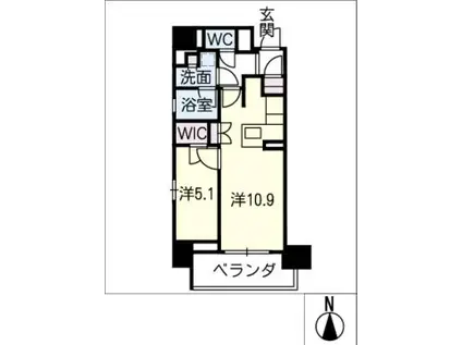 オープンレジデンシア THE MID GATE(1LDK/3階)の間取り写真