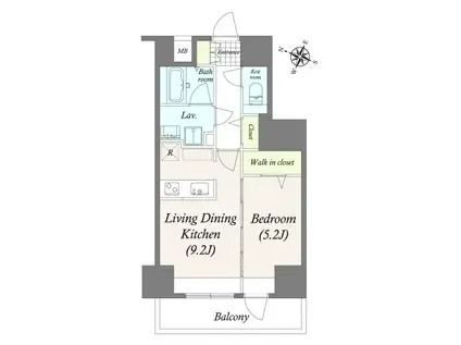 GRANPASEO三ノ輪(1LDK/5階)の間取り写真