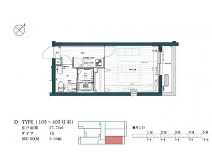 ブランシェ高宮(1K/3階)の間取り写真