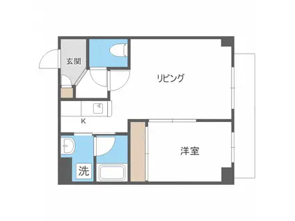 セントポーリア拾番館(1LDK/6階)の間取り写真