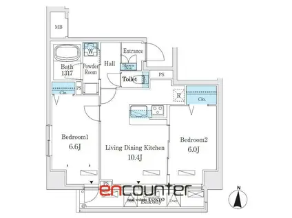 クラリティア板橋本町(2LDK/5階)の間取り写真