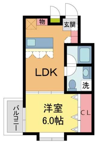 ASTORIA(1LDK/2階)の間取り写真