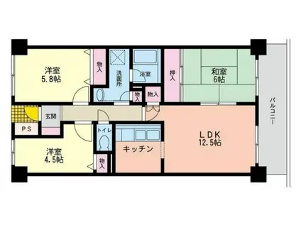 リュミエール(3LDK/1階)の間取り写真