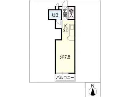 HILL-SIDE-SPOT(1K/1階)の間取り写真