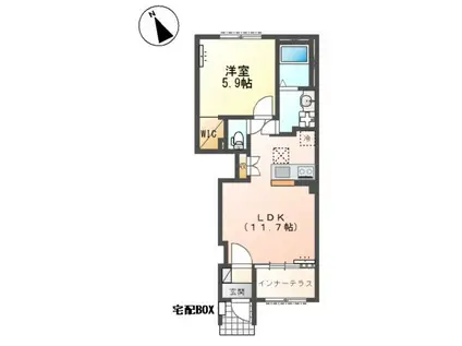 ひたちなか市高場1丁目 アパート工事(1LDK/1階)の間取り写真