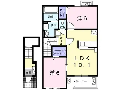 アルバ III(2LDK/2階)の間取り写真