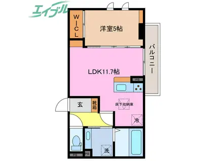 レーヴソレイユ(1LDK/1階)の間取り写真