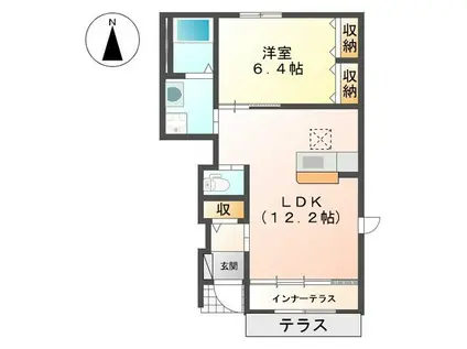 サンフィット(1LDK/1階)の間取り写真