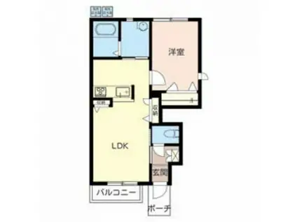 ルネ南浜(1LDK/1階)の間取り写真