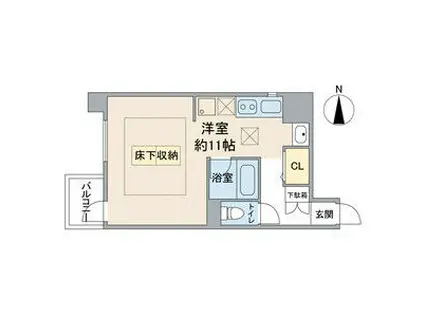 ラクロア(ワンルーム/4階)の間取り写真