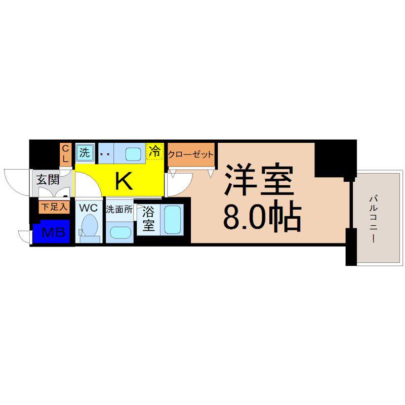 エステムコート名古屋グランツ(1K/5階)の間取り写真