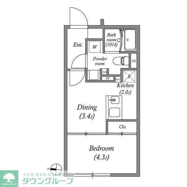 ES-GRANDE門前仲町デュオ(1DK/3階)の間取り写真
