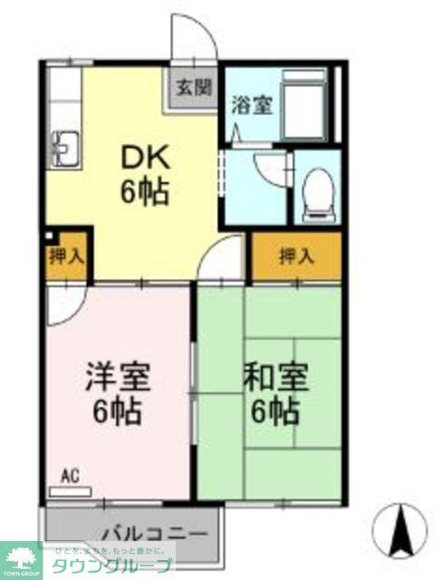 シティハイム桜台(2DK/2階)の間取り写真