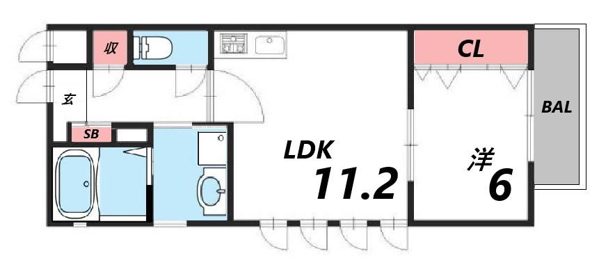 STEL LA久保町(1LDK/4階)の間取り写真