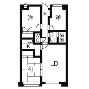 シャンポール新宿(3LDK/2階)の間取り写真