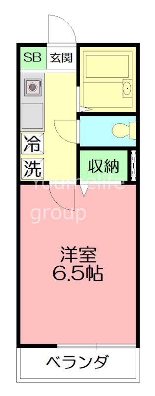 エクレールK花水台(1K/2階)の間取り写真