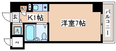 ハーバーヒル大倉山(1K/5階)の間取り写真
