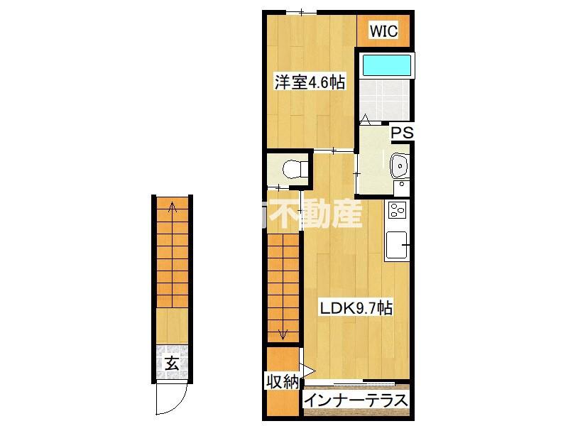 HIBARI(1LDK/2階)の間取り写真