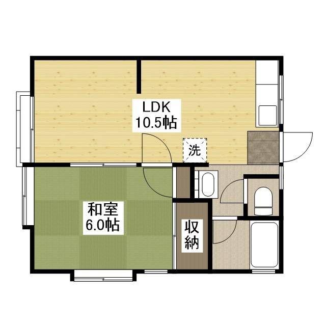 コーポ西野(1LDK/1階)の間取り写真