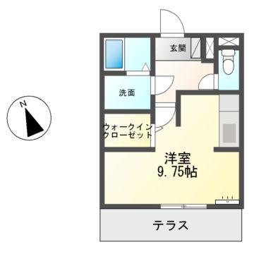 エル・ソレイユ(ワンルーム/1階)の間取り写真