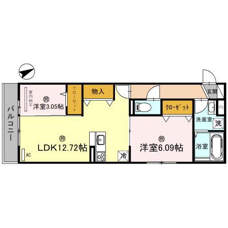 クレール林崎(2LDK/3階)の間取り写真