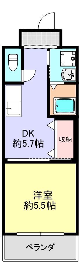 メゾン ド クレチュール(1DK/8階)の間取り写真