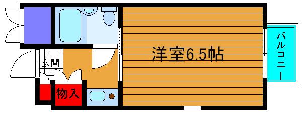 シャンテジョイフル(1K/2階)の間取り写真