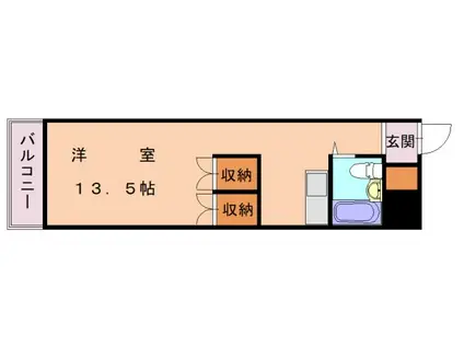ジョイフル古賀(ワンルーム/2階)の間取り写真