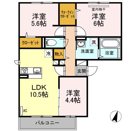 ソレイユ・ルヴァン I(3LDK/3階)の間取り写真