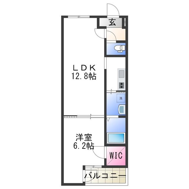 フジパレス市駅北(1LDK/3階)の間取り写真