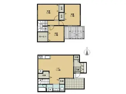 フォンターナ(3LDK/1階)の間取り写真