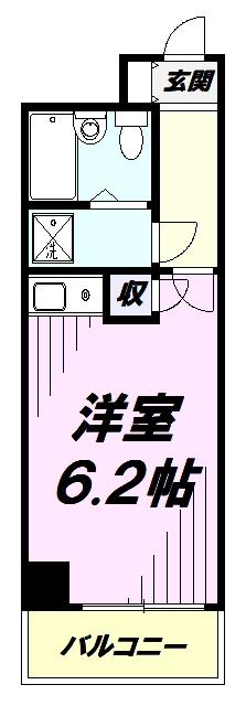 エミネンス東村山(ワンルーム/7階)の間取り写真