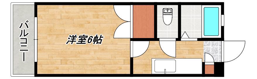 エントピア宇宿II(1K/5階)の間取り写真