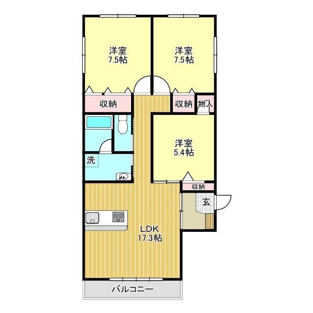 セラーン新宿(3LDK/4階)の間取り写真