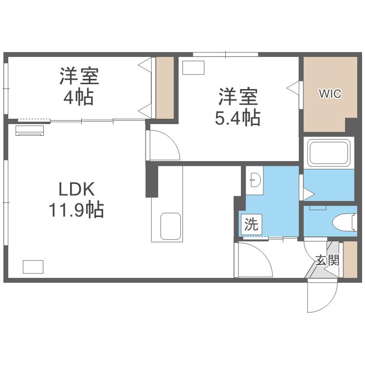PRECIOUS KOTONI (2LDK/1階)の間取り写真