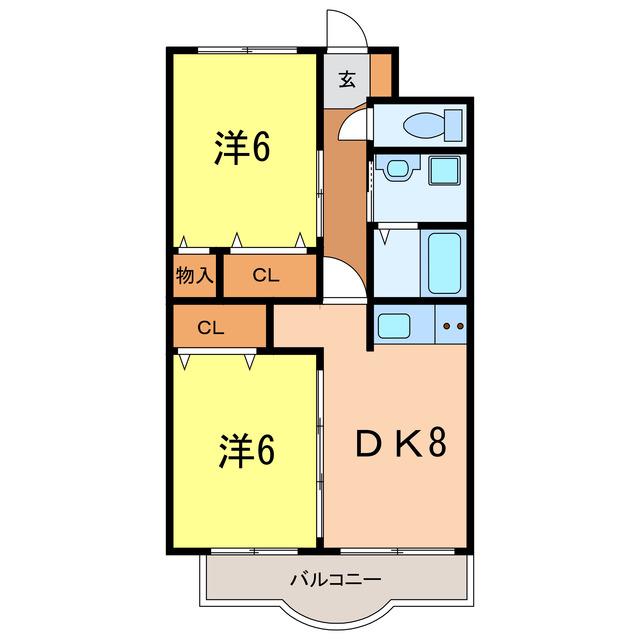 サルビア(2LDK/1階)の間取り写真