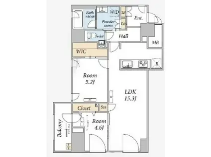 THE MAYFAIR(2LDK/6階)の間取り写真