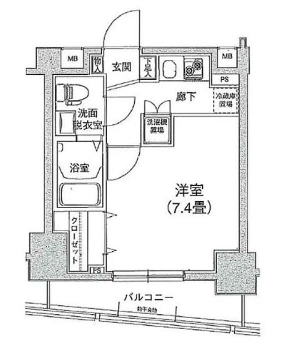 アイル文京白山(1K/7階)の間取り写真