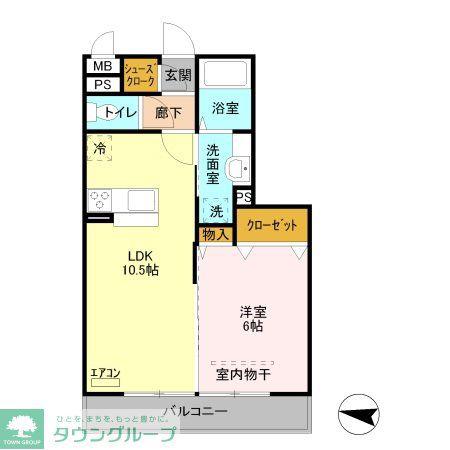 東武伊勢崎線 新越谷駅 徒歩9分 3階建 築12年(1LDK/3階)の間取り写真