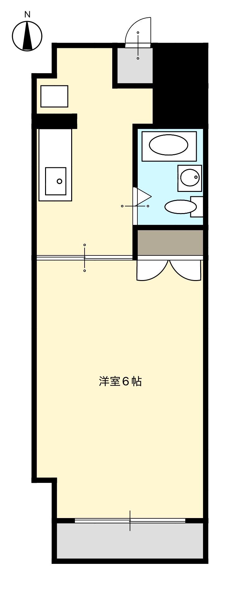 渡久第2ビル(1K/2階)の間取り写真