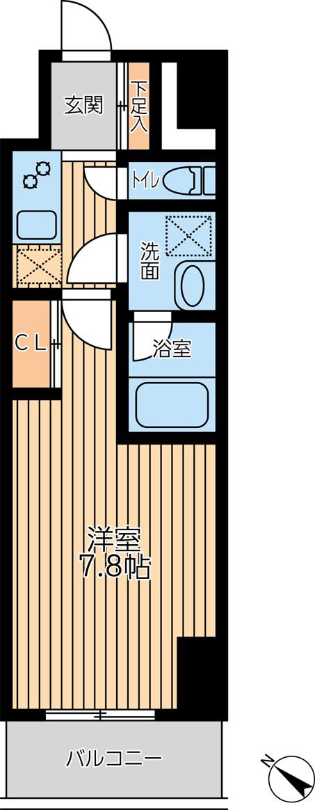 シティラックスヨコハマ(1K/2階)の間取り写真